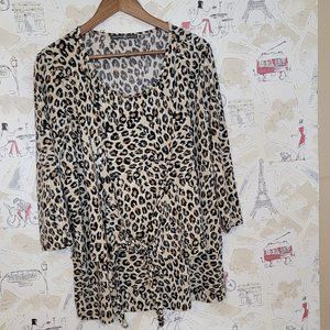 1X Animal Print 3/4 Sleeve Signature Collection 3/4 Sleeve Blouse